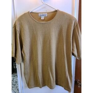 Jon Lawrence Gold Shimmer Short-sleeved Top. Size M.